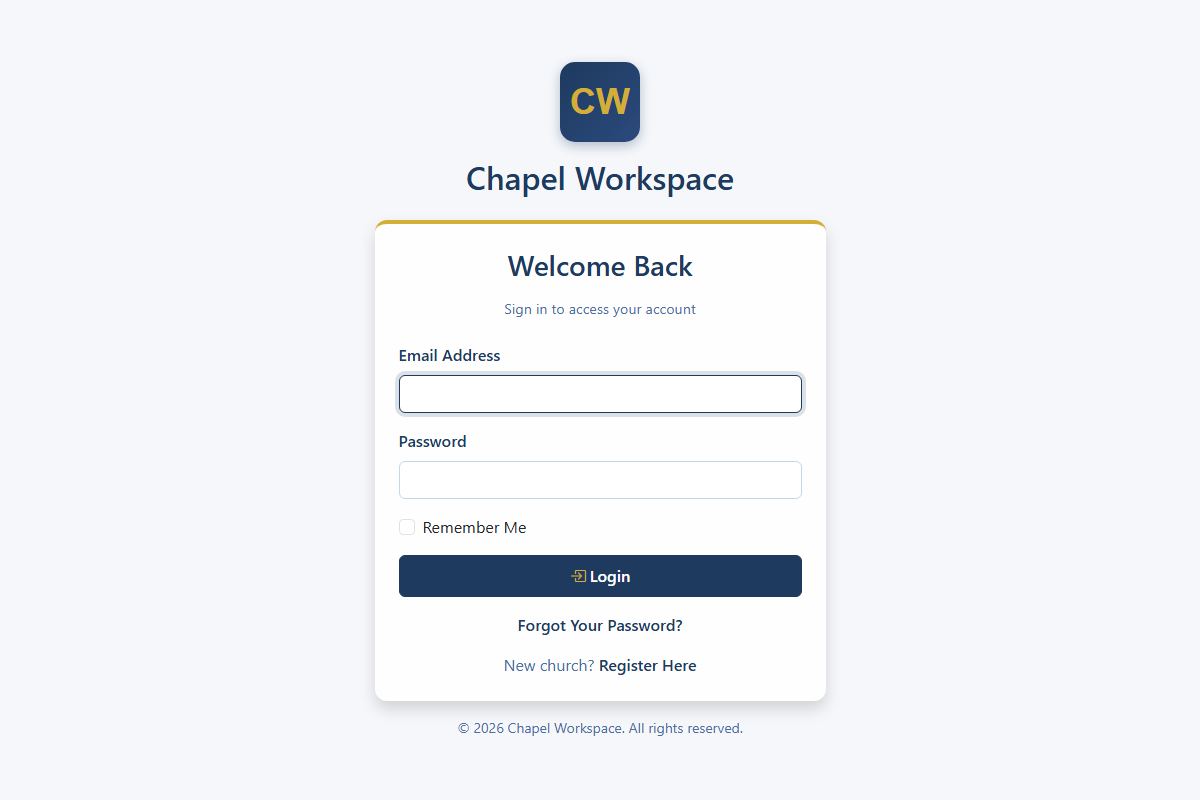 Chapel Workspace - Church Management Platform